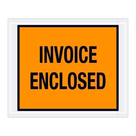 Box Packaging Full Face Envelopes, "Invoice Enclosed" Print, 5-1/2"L x 4-1/2"W, Orange, 1000/Pack PL17